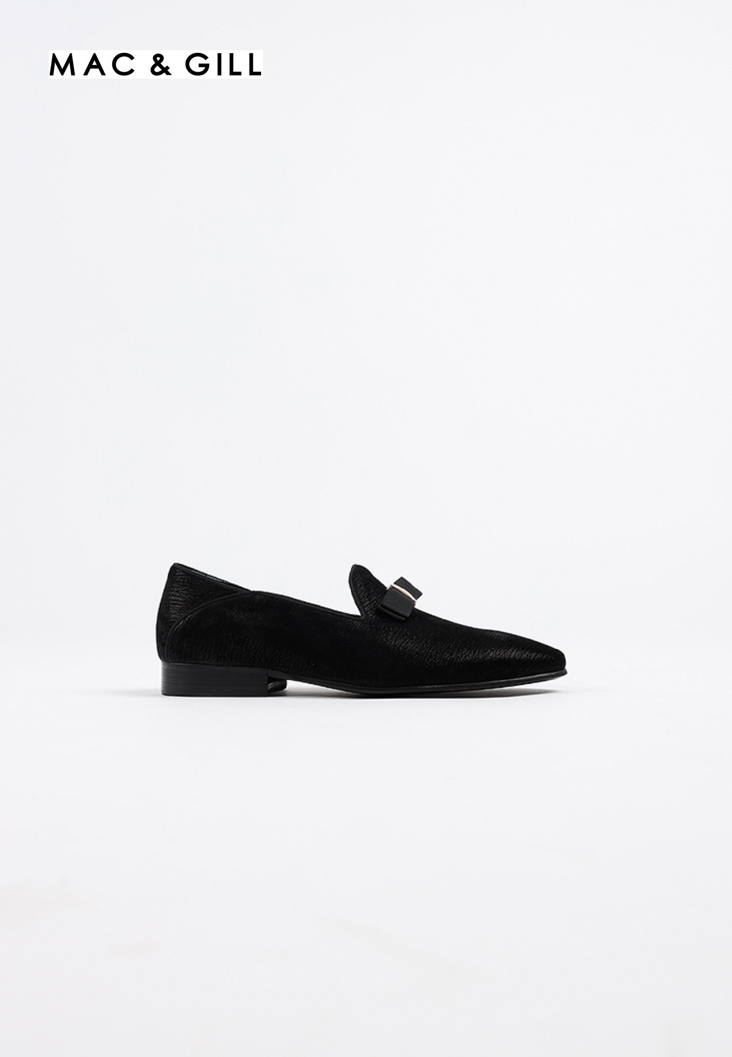 MAC&GILL Leather Black Slim Suede Loafer Genuine Leather