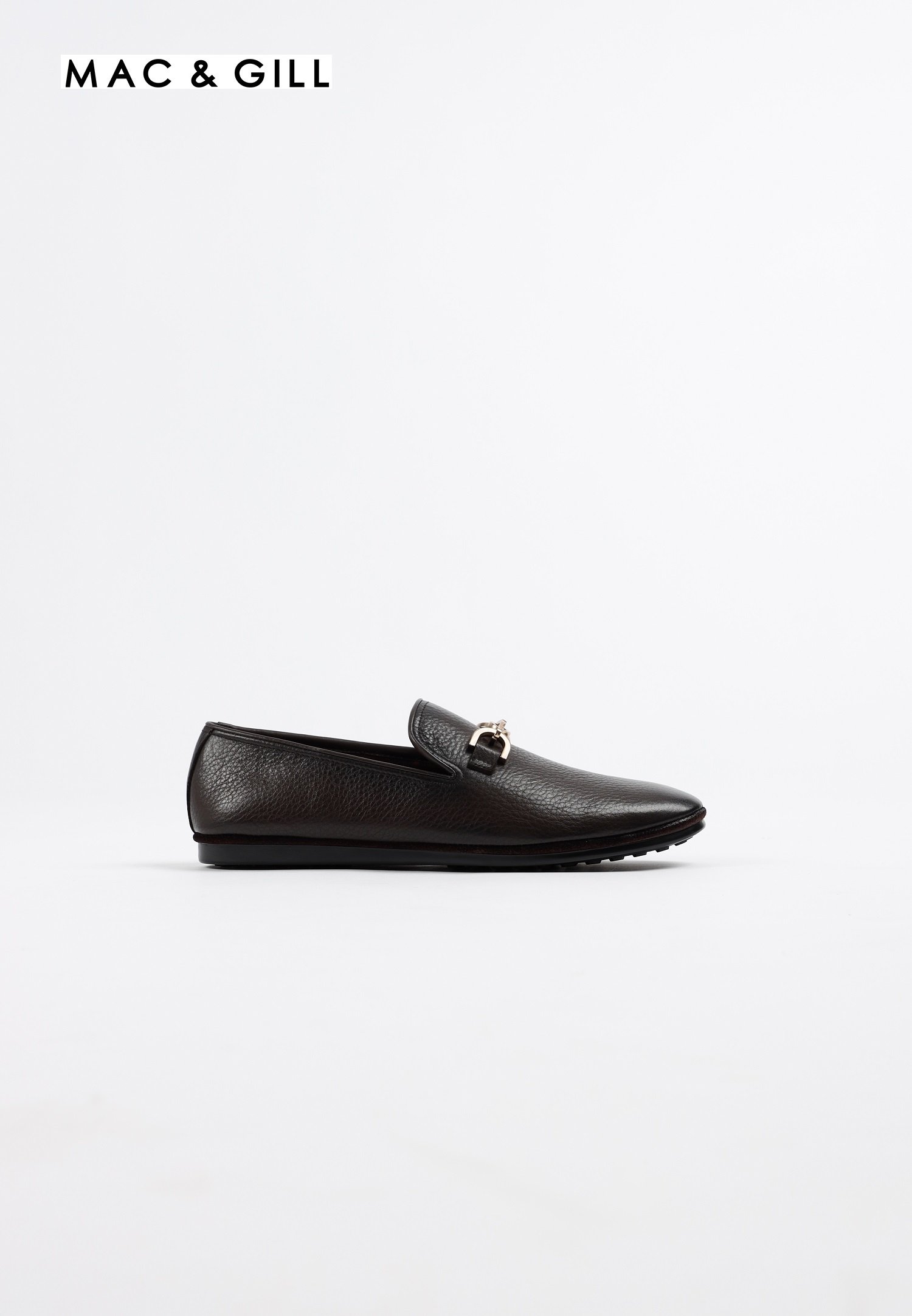 รองเท้าโลฟเฟอร์หนังแท้ Minimalist Grained Leather Premium Loafer Dark Brown