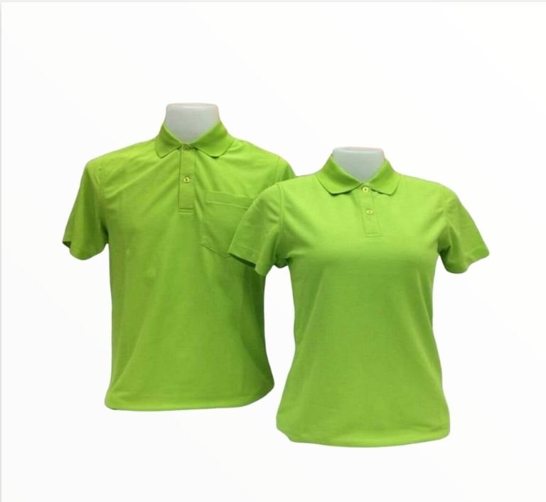 เสื้อโปโลสีเขียว ผ้าทีเคพรีเมี่ยมสีพื้น