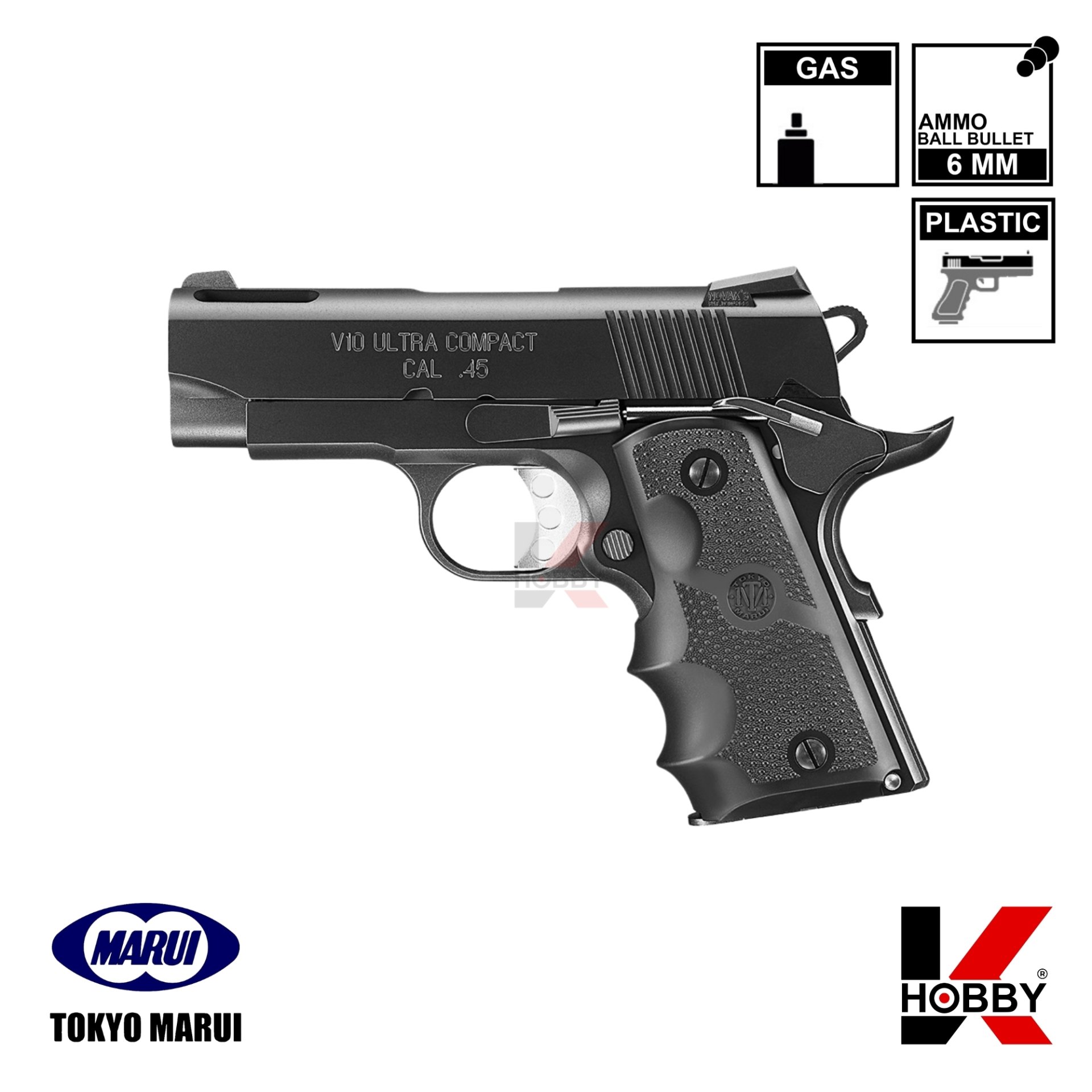 TOKYO MARUI - V10 Ultra Compact Black (GBB) ปืนสั้นอัดแก๊ส โบลว์แบล็ค