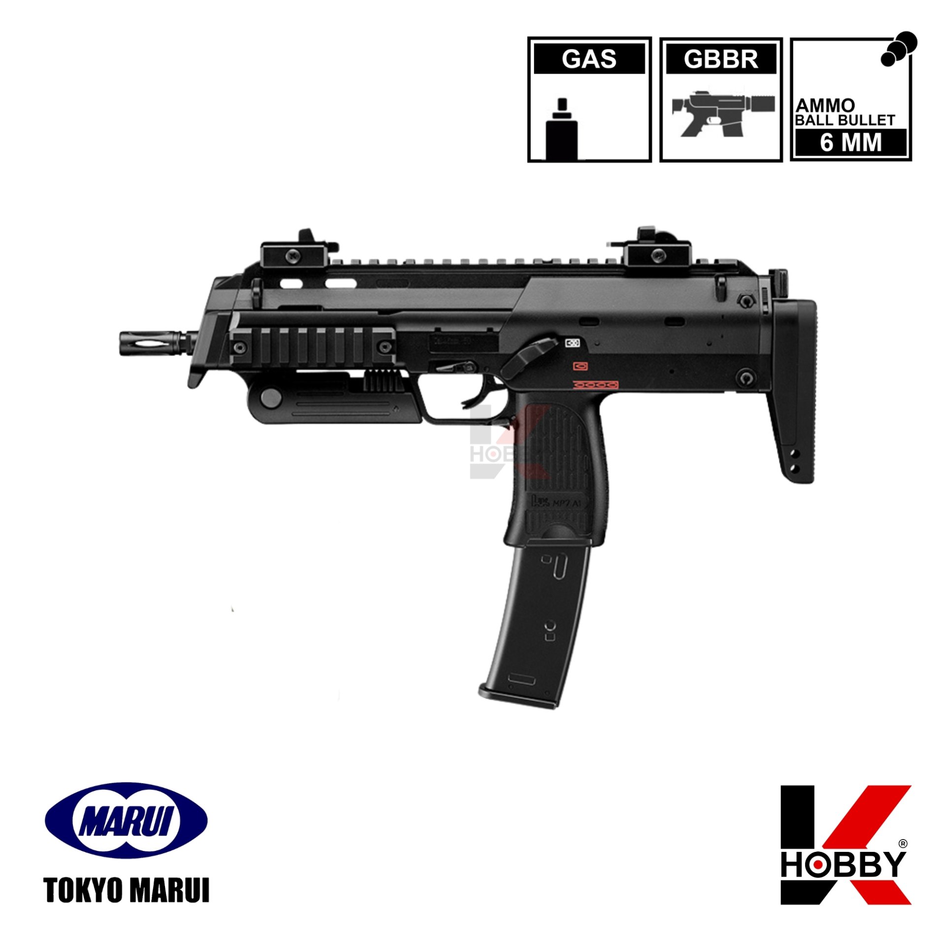 TOKYO MARUI - MP7A1 Black (GBB) ปืนยาวอัดแก๊ส โบลว์แบล็ค