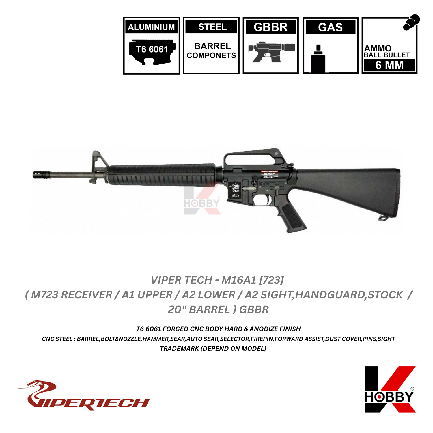 [ สั่งจองล่วงหน้าเท่านั้น ] VIPERTECH - M16A1 (C7) GBBR