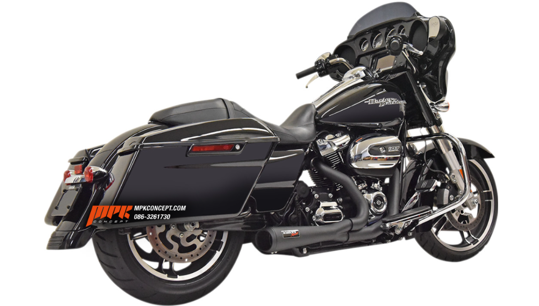 BASSANI XHUAST Short 2:1 Exhuast for FL-Black Harley Touring