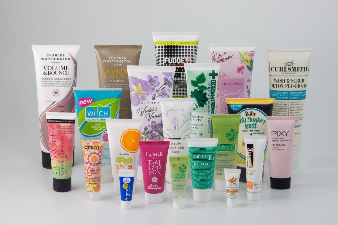 Extruded plastic tubes have been designed for retail efficiency. Extruded plastic tubes have been designed for retail efficiency.