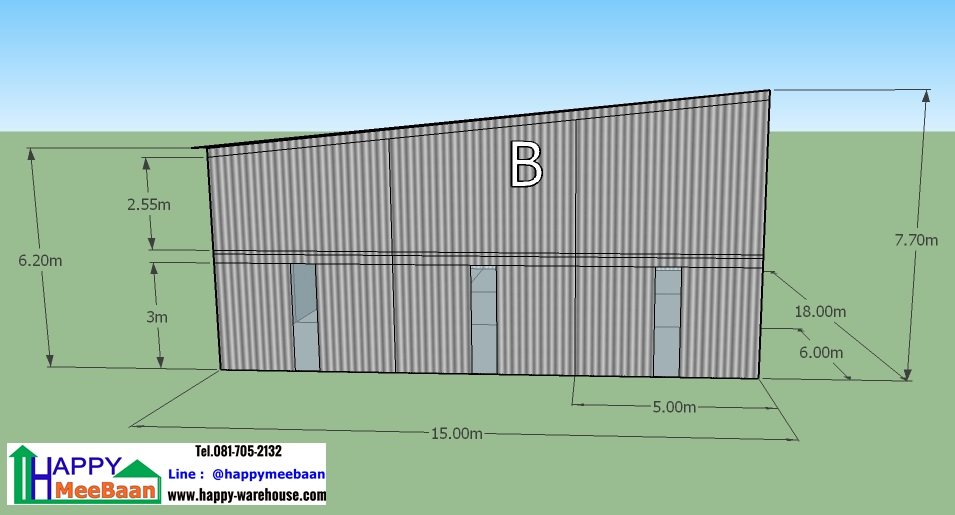 แบบโกดังสองชั้น แบบโรงงานสองชั้น
