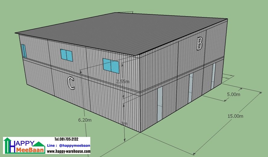 แบบโกดังสองชั้น แบบโรงงานสองชั้น