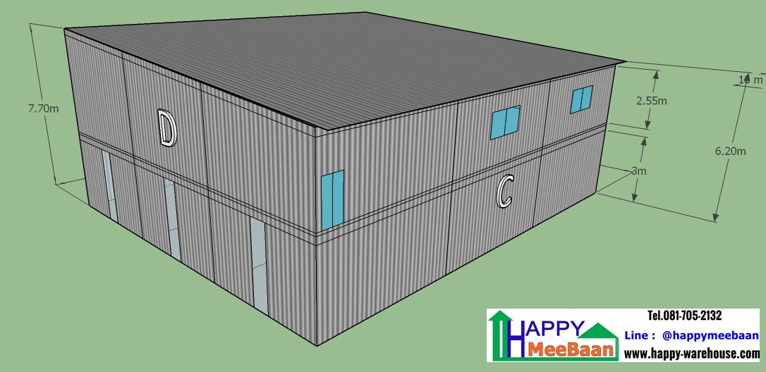 แบบโกดังสองชั้น แบบโรงงานสองชั้น