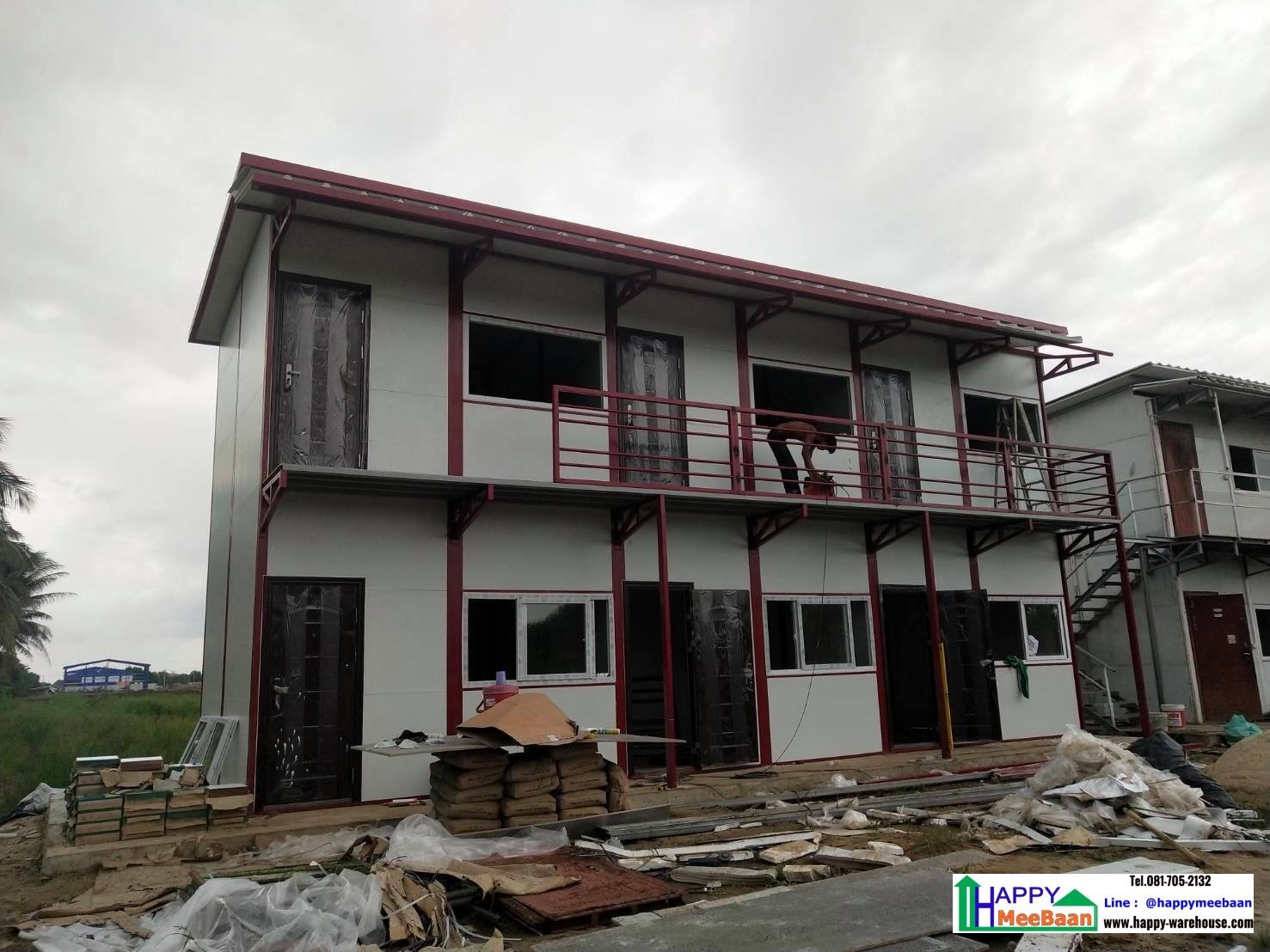 สร้างบ้านพักพนักงานสองชั้น สไตล์รีสอร์ท ด้วยผนังEPS Isowall Sandwich panel ระบบบ้านสำเร็จรูป สร้างบ้านพักพนักงานสองชั้น สไตล์รีสอร์ท ด้วยผนังEPS Isowall Sandwich panel ระบบบ้านสำเร็จรูป