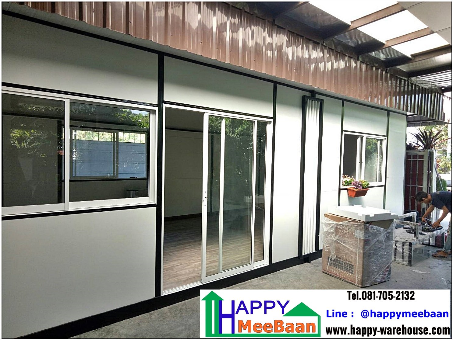 สร้างออฟฟิศสำเร็จรูป ผนังEPS  ออฟฟิศ work from home WFH ราคาถูก Happy Meebaan สร้างออฟฟิศสำเร็จรูป ผนังEPS  ออฟฟิศ work from home WFH ราคาถูก Happy Meebaan