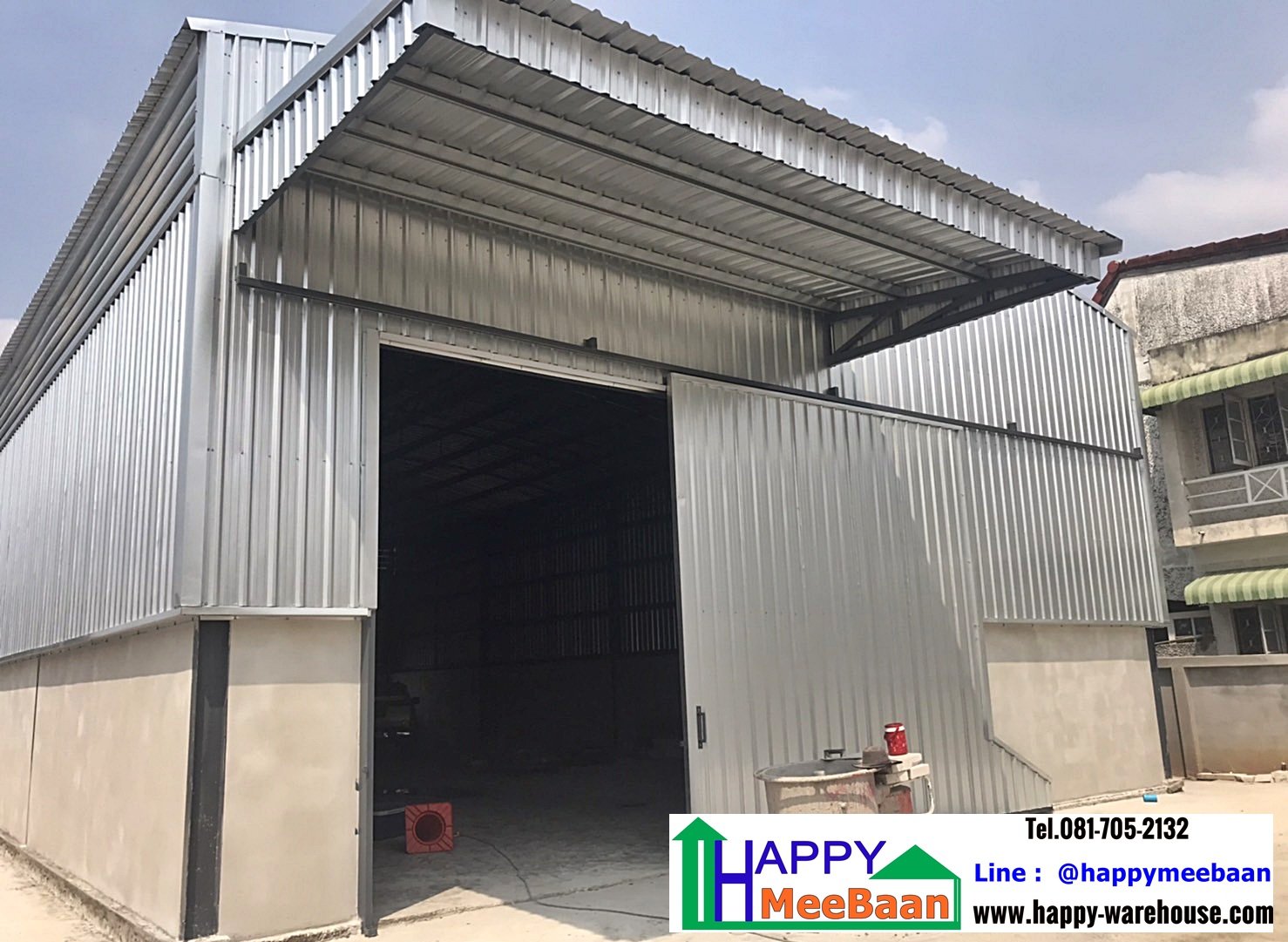 สร้างโกดังทรงโค้ง รับสร้างโกดังหลังคาโค้ง ระบบโกดังสำเร็จรูป  Happy Meebaan สร้างโกดังทรงโค้ง รับสร้างโกดังหลังคาโค้ง ระบบโกดังสำเร็จรูป  Happy Meebaan