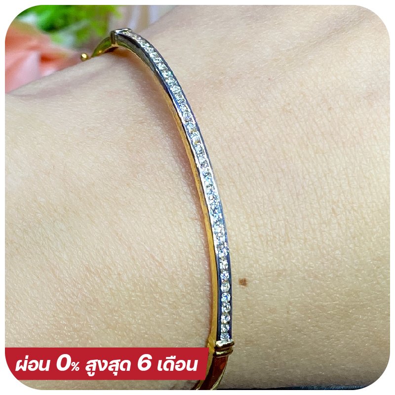 The Medium Single line bracelet diamond