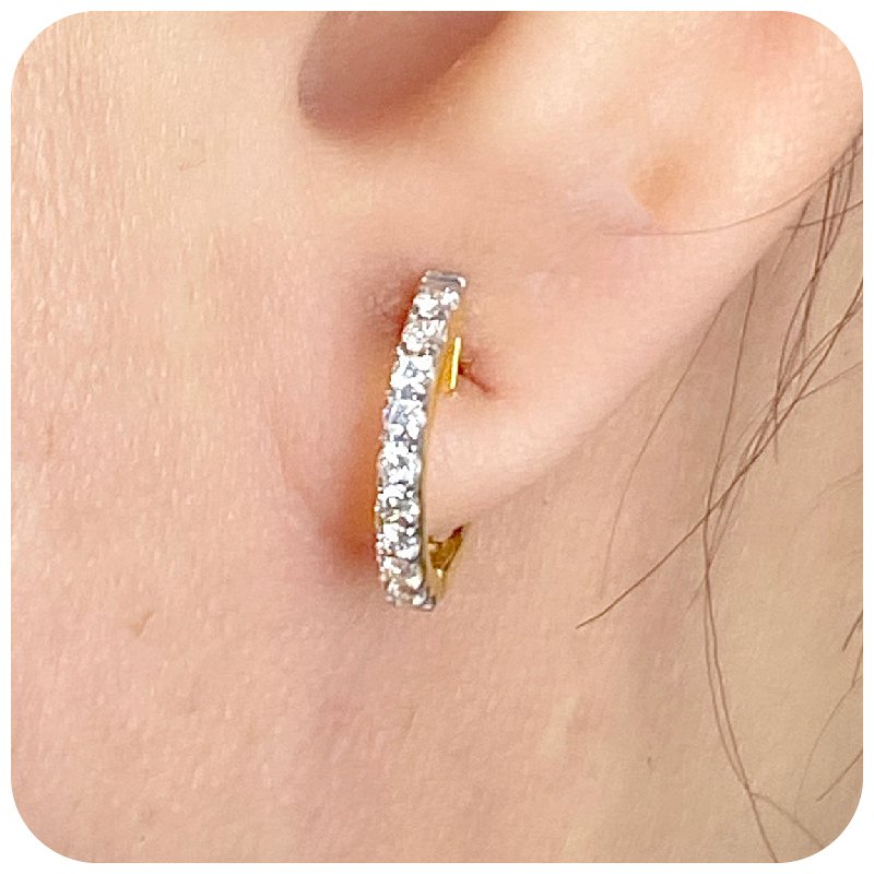 The medium hoop classic diamond earring