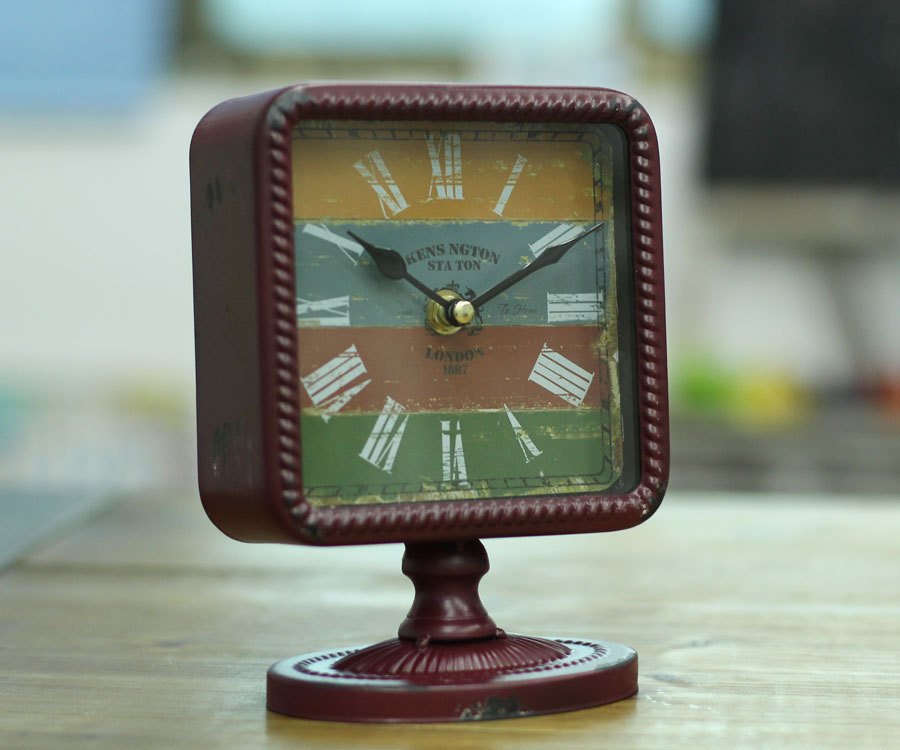 Table Clock- Square red