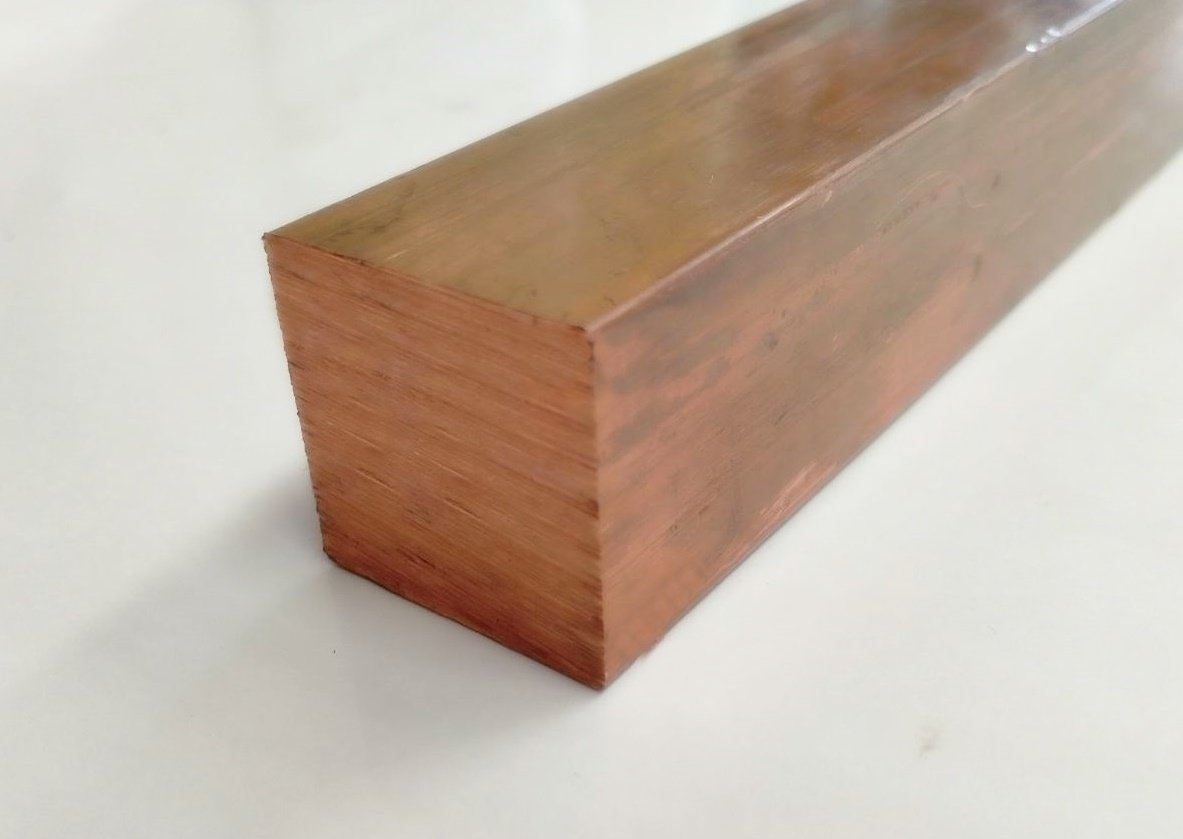 ทองแดง สี่เหลียมตันขนาด 3/8"  Copper Square bar  แบ่งขายความยาว 10 เซนติเมตร