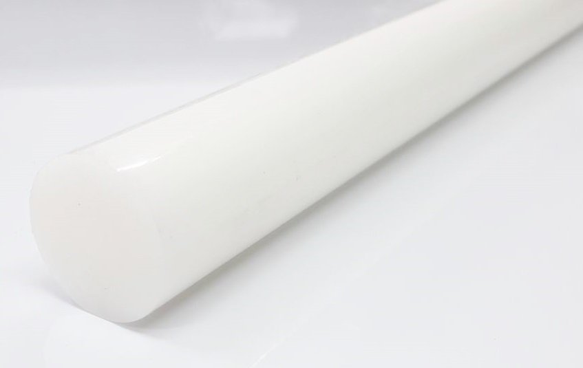 พลาสติก ปอมแท่ง สีขาว ขนาด 10 มิล Pom plastic round bar แบ่งขายความยาว 10 เซนติเมตร
