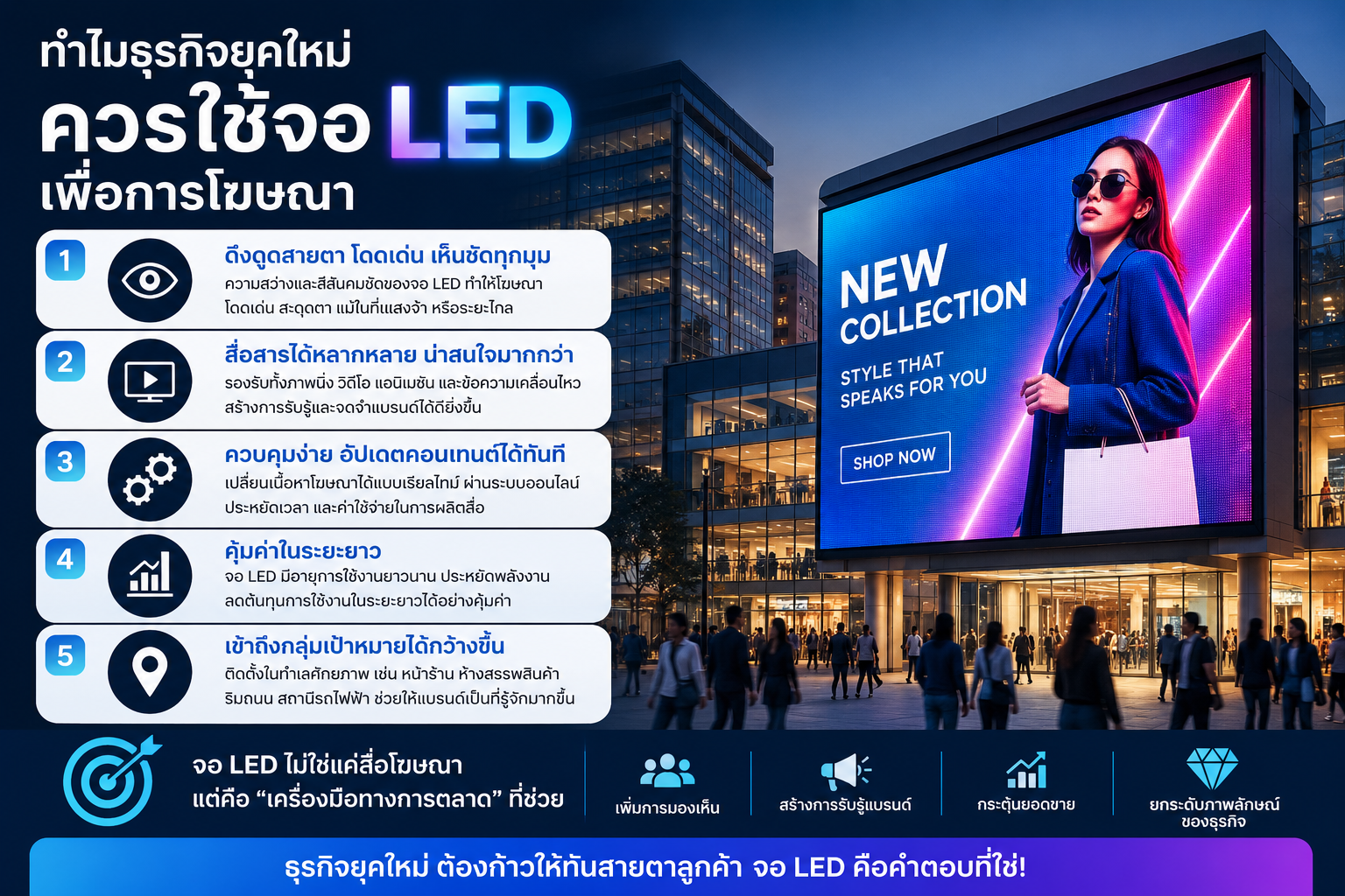 ทำไมธุรกิจยุคใหม่ควรใช้จอ LED เพื่อการโฆษณา