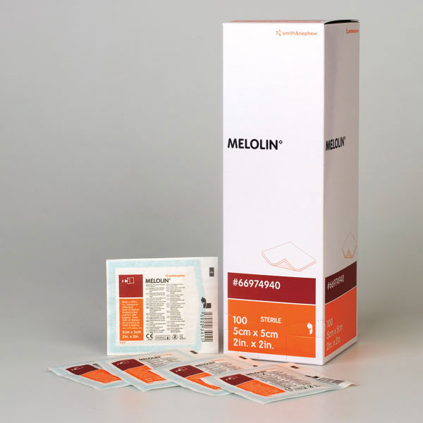 Melolin เมโลลิน แผ่นปิดป้องกันแผล ขนาด 5x5 cm (100แผ่น/กล่อง)