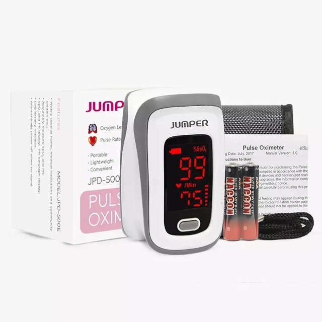 เครื่องวัดออกซิเจนปลายนิ้ว JUMPER Fingertip Pulse Oximeter รุ่น JPD-500E