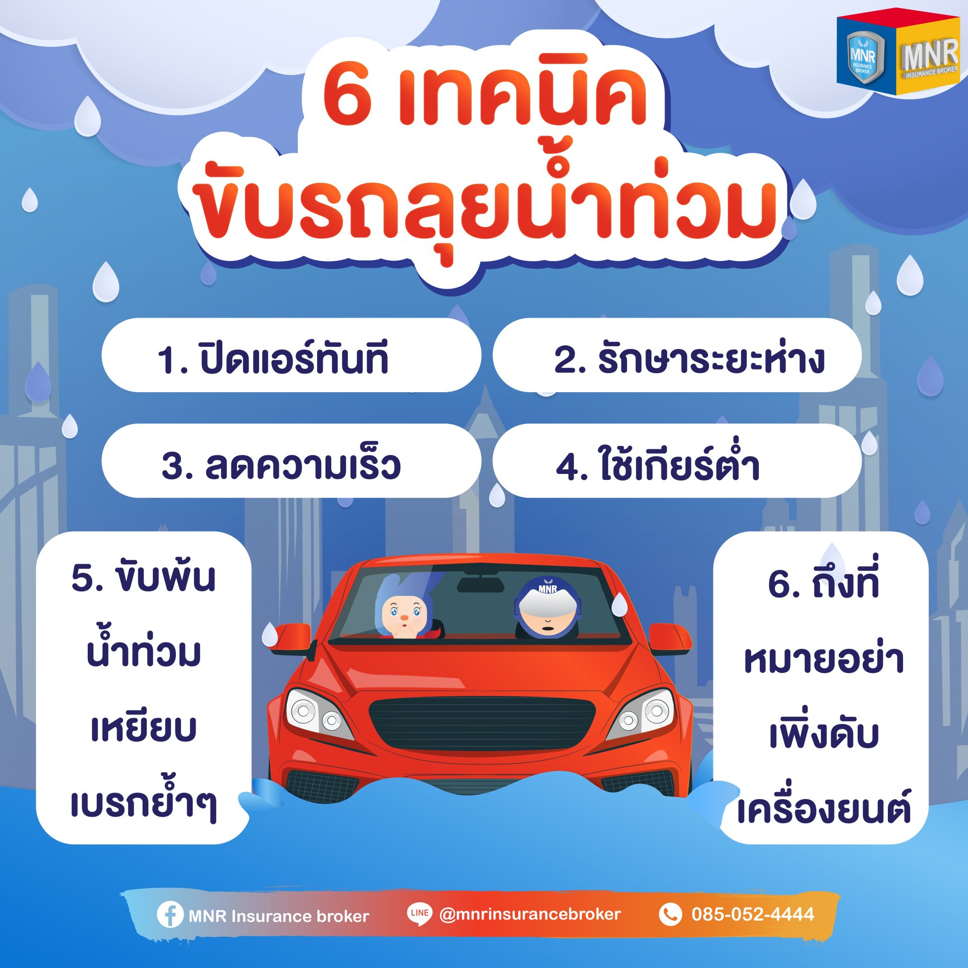 6 เทคนิค ขับรถลุยน้ำท่วมอย่างไรไม่ให้เครื่องดับ-พัง