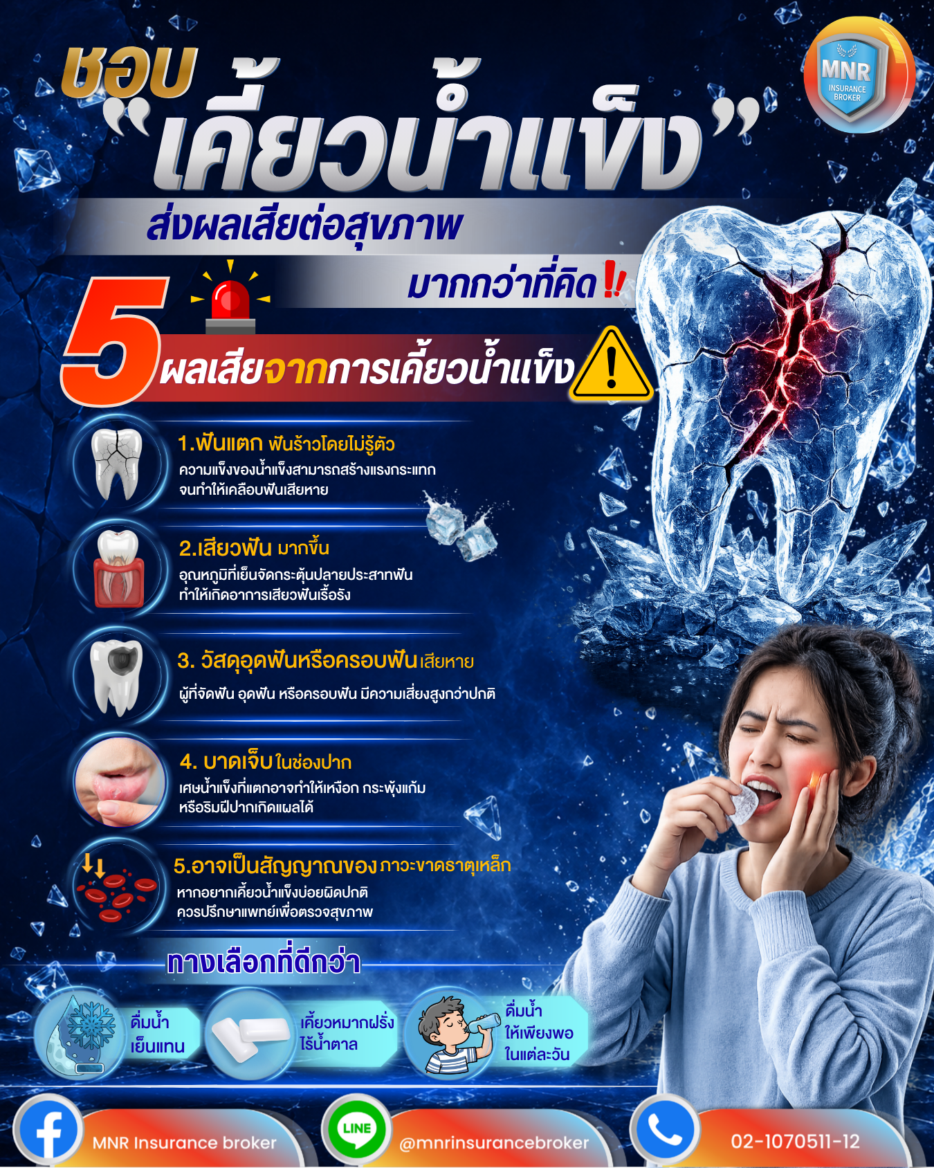 ชอบ"เคี้ยวน้ำแข็ง" ส่งผลเสียต่อสุขภาพมากกว่าที่คิด