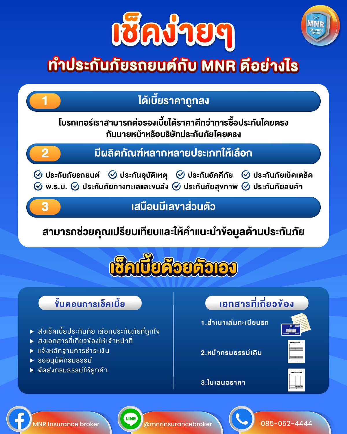 เช็คง่ายๆ ทำประกันภัยกับ MNR ดีอย่างไร