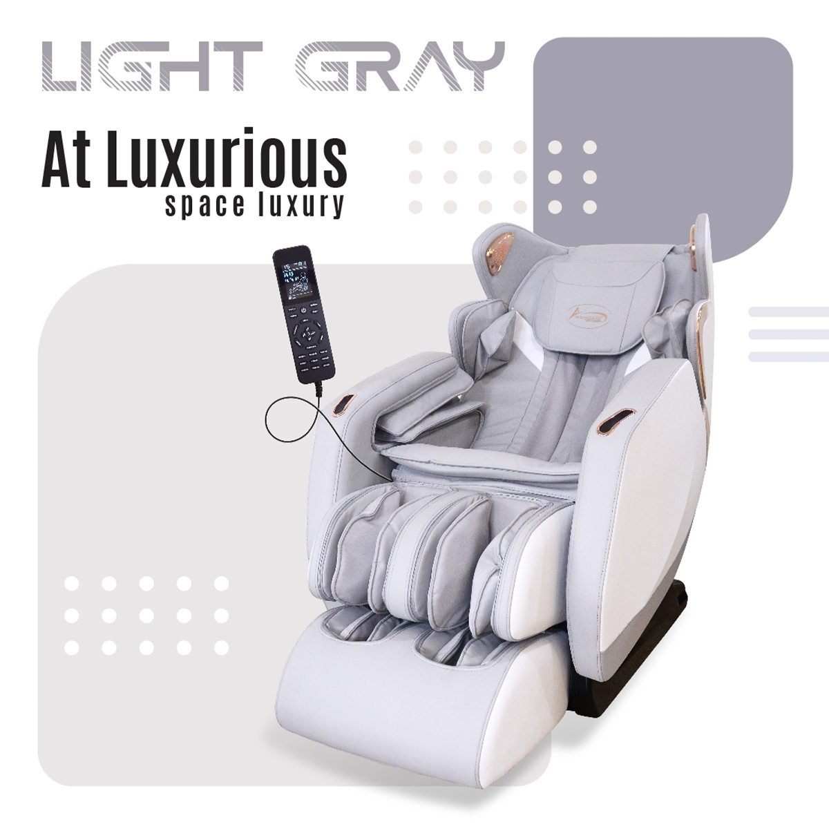 เก้าอี้นวดไฟฟ้า AT Luxurious สี LIGHT GRAY