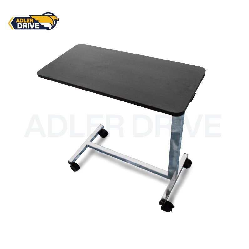 โต๊ะคร่อมเตียงแบบล้อเลื่อน ฐานตัว H ปรับระดับความสูงได้