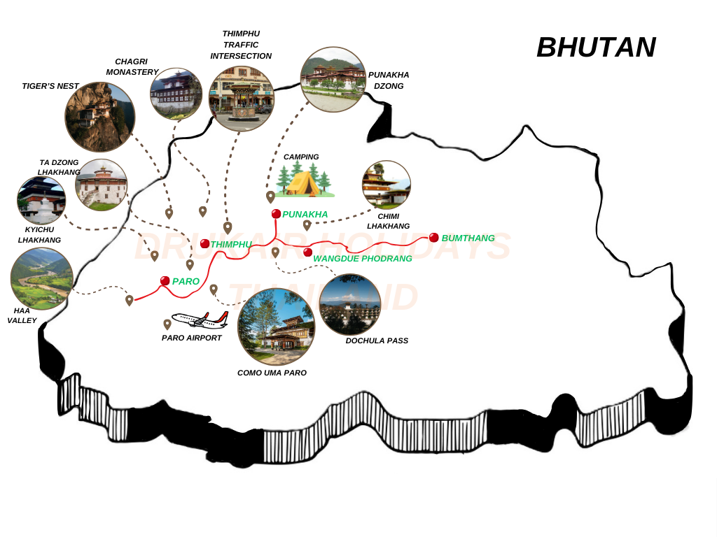 แผนที่ภูฏานBhutanMap