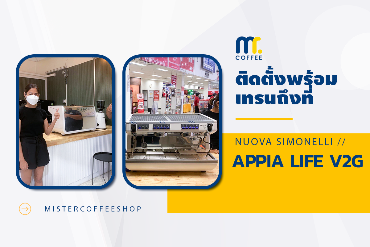 รีวิวติดตั้งเครื่องชงกาแฟสด เซ็ตเครื่องชงกาแฟ Nuova Simonelli Appia life V2G