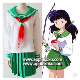 [[พร้อมส่ง]]  ชุดแฟนซี cosplay ชุดคอสเพลย์ ชุดนักเรียนญี่ปุ่น เสื้อปกกะลาสี สีเขียว กระโปรงเขียว
