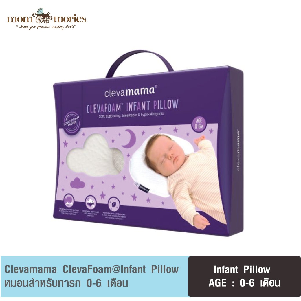 หมอน Clevafoam สำหรับทารก 0-6 เดือน (หมอนหลุม)