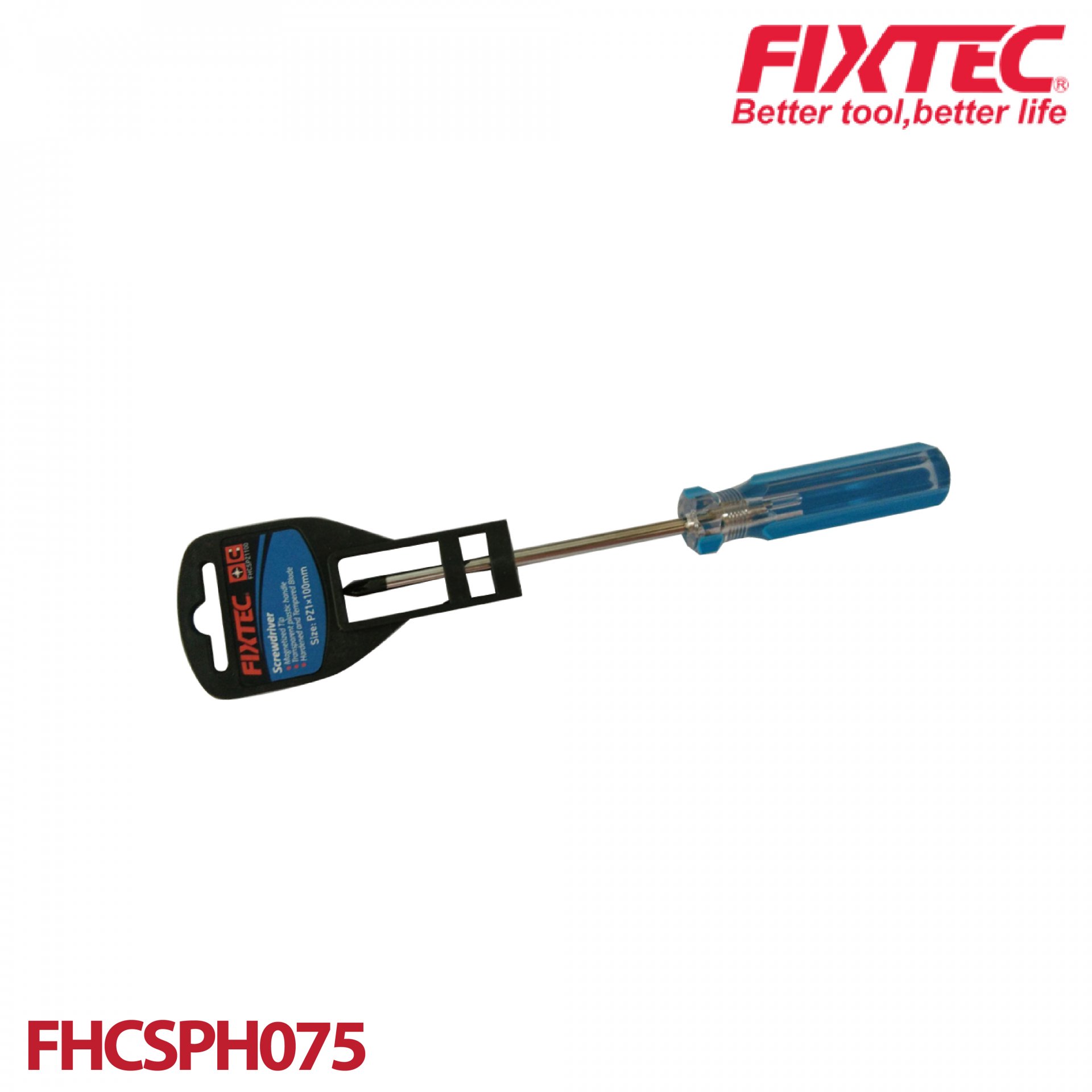 ไขควงปากแฉก PH0 3x75 mm FIXTEC FHCSPH075