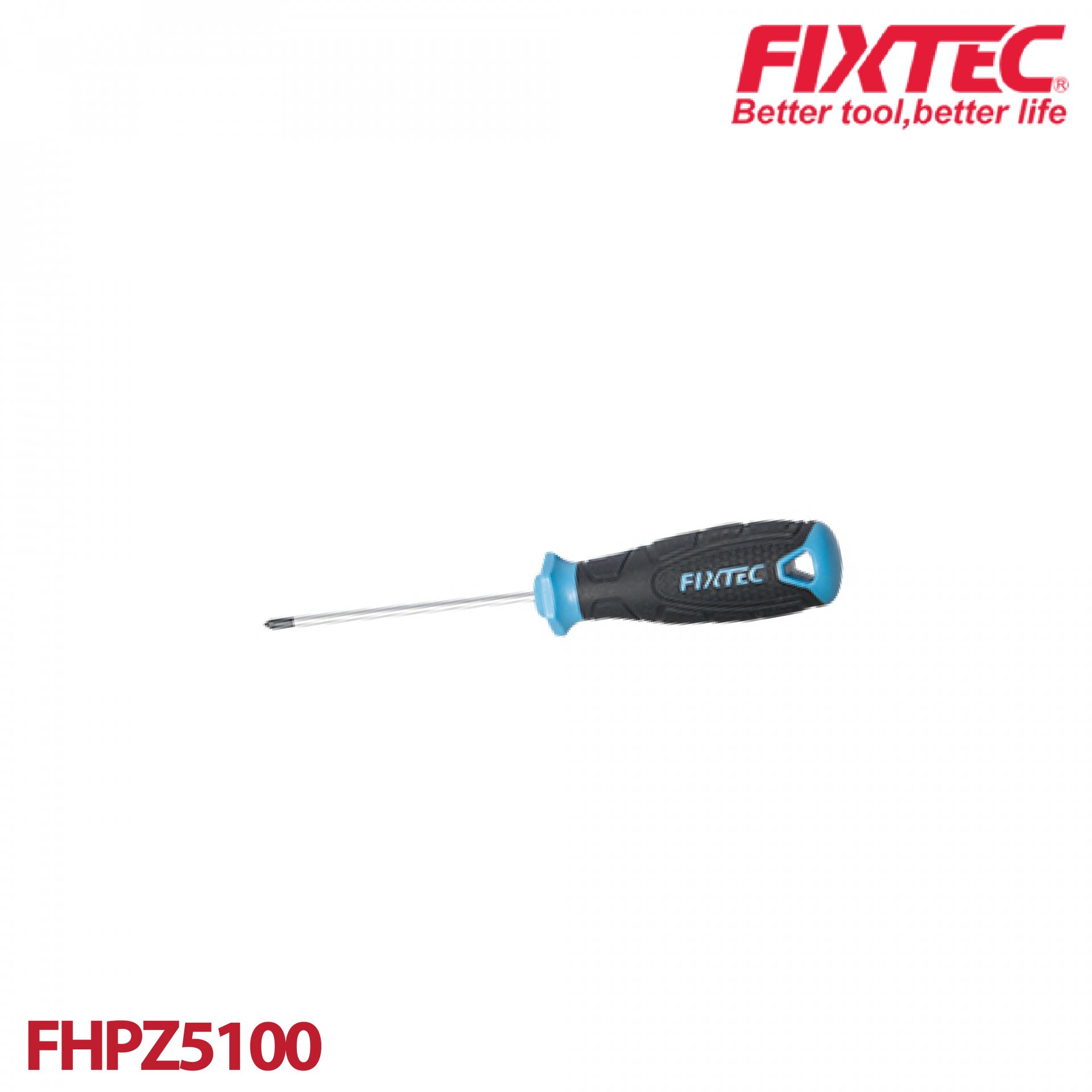 ไขควงปากแฉก PZ0 แกนกลม 3x75 mm FIXTEC FHPZ5100