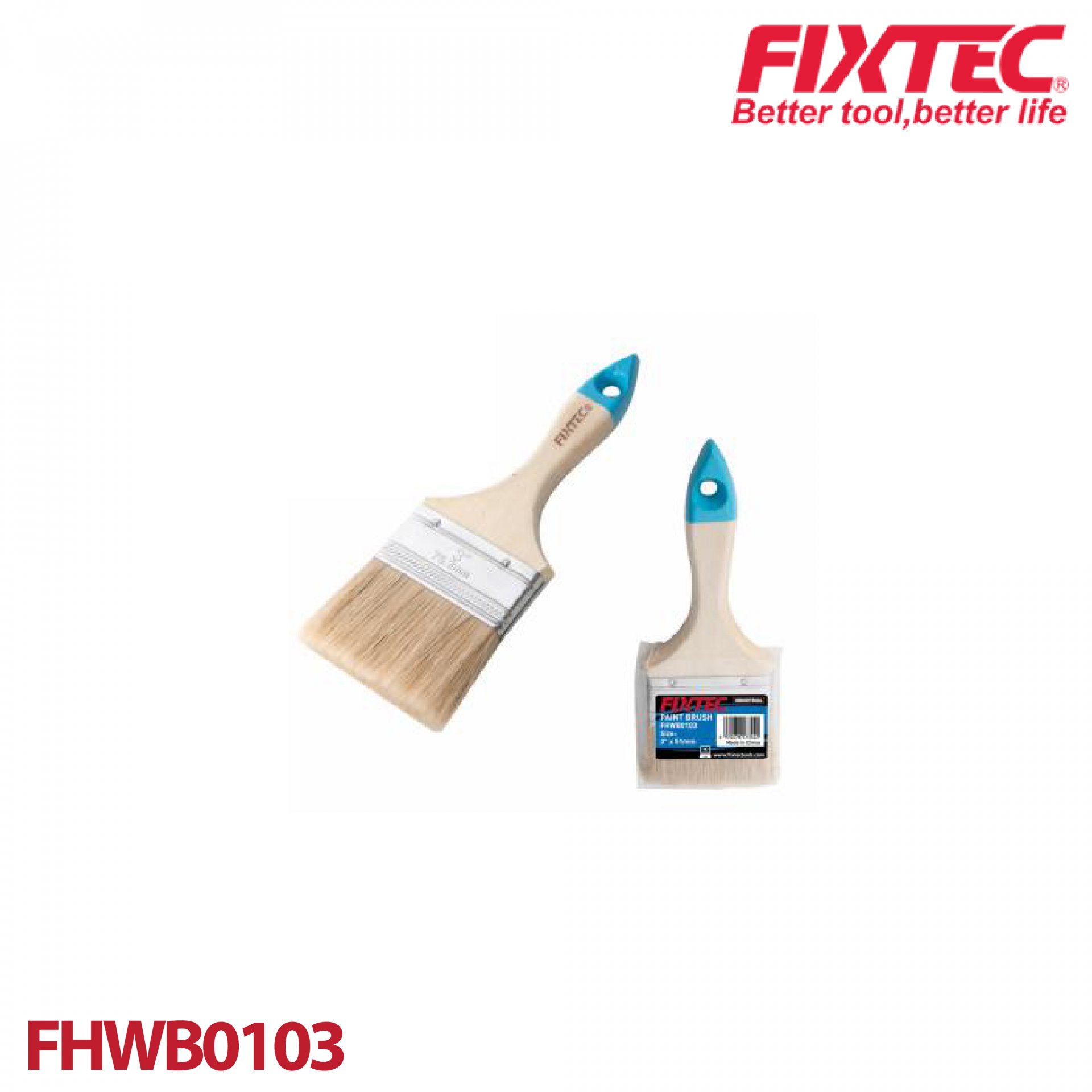 แปรงทาสี 3" ด้ามไม้ FIXTEC FHWB0103