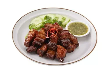 หมูสามชั้นทอดซีอิ๊วฮั่วเซ่งฮง