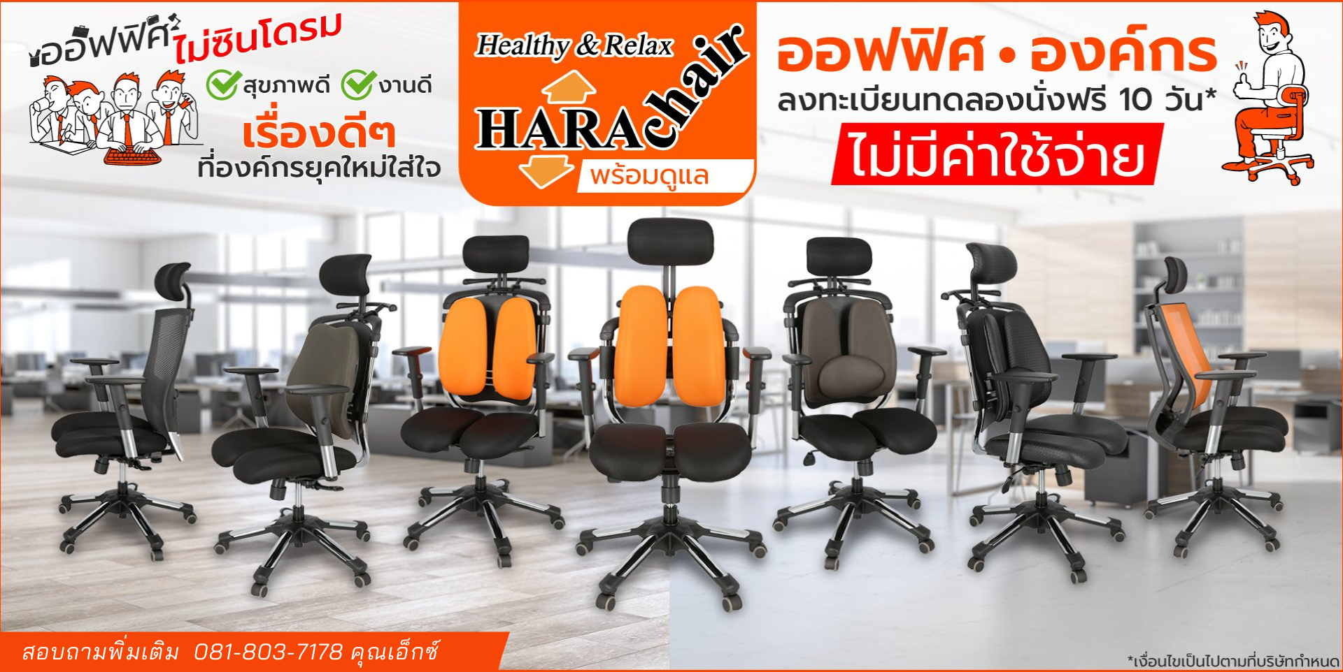 เก้าอี้เพื่อสุขภาพ Hara Chair เก้าอี้ที่ปกป้องกระดูกสันหลัง