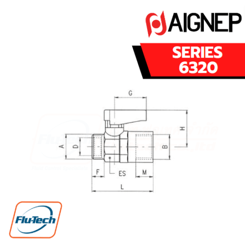 AIGNEP – SERIES 6320 PARALLEL MALE GA ISO 228 – FEMALE RP ISO 7 VALVE