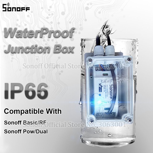 Sonoff IP66 กล่องกันน้ำปกป้องอุปกรณ์จากน้ำฝน
