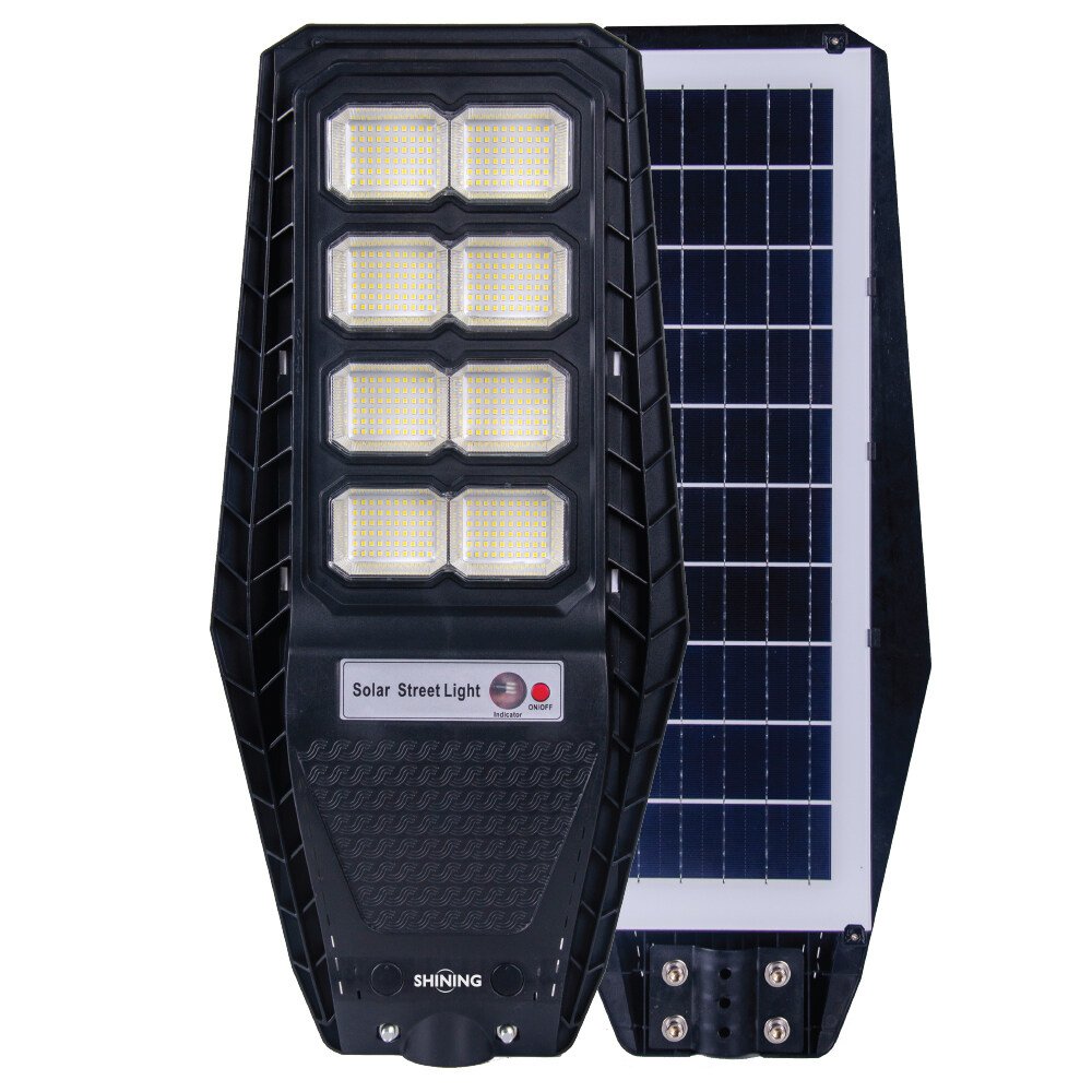SHINING โคมไฟถนน LED Solar Street Light 200W Daylight 6500k แสงสีขาว ควบคุมด้วยรีโมท TOSHIBA LIGHTING หลอดไฟโตชิบา