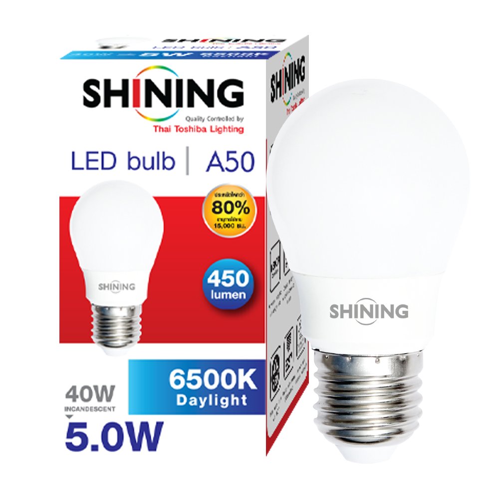 หลอด LED  Bulb SHINING A50 SHINE 5 วัตต์  DAYLIGHT
