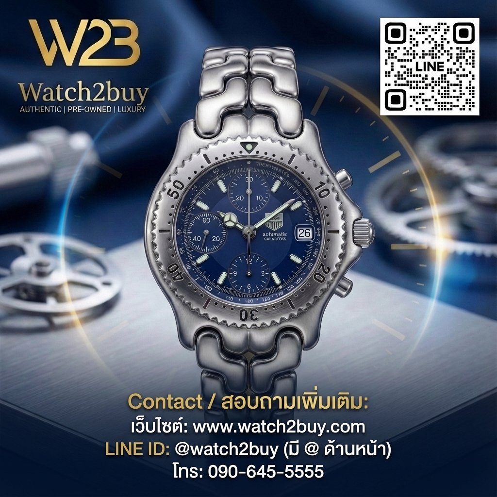 Tag Heuer ก้างปลา Chronograph Automation หน้าปัดน้ำเงินวงแหวน 3ชั้น Man ...