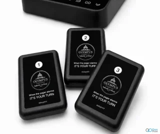 ผลงานออเดอร์ลูกค้าจริง Digital Pager System EasyPrint พร้อมสติกเกอร์ชื่อร้าน รูปที่ 1