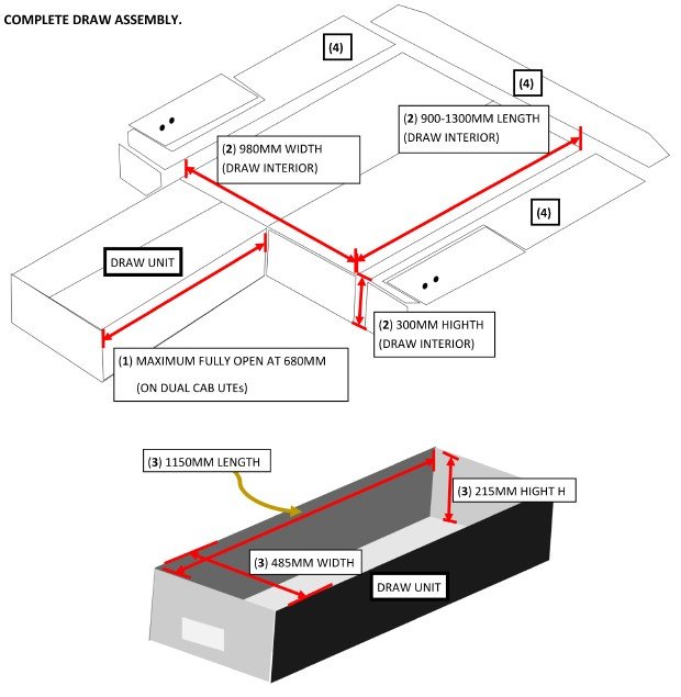MCC044-01 Drawer System With Fridge Slide - mcc4x4