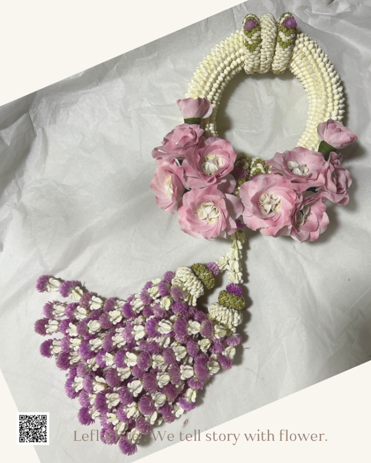 มาลัยดอกไม้สด Be Love พวงมาลัยดอกไม้สดร้อยปราณีต LeFloriste  มาลัยดอกไม้สดพรีเมียม สื่อความรักและความเคารพ