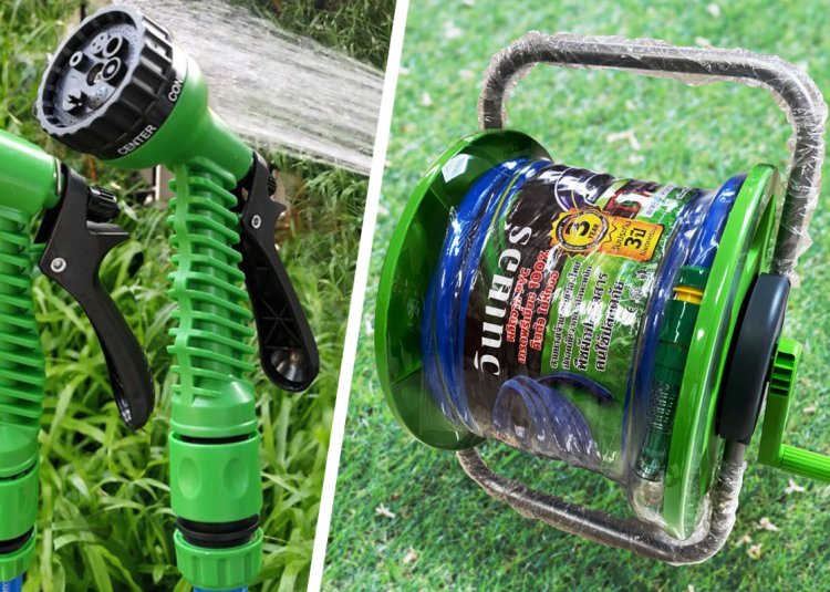 โรลม้วนสายยาง หัวฉีดน้ำ