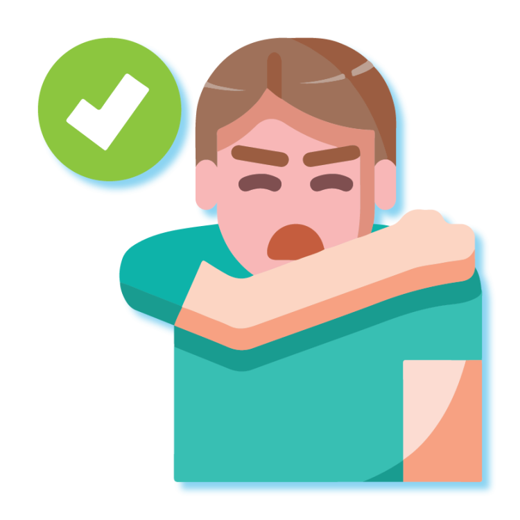 ปิดจมูกและปากเมื่อไอหรือจาม