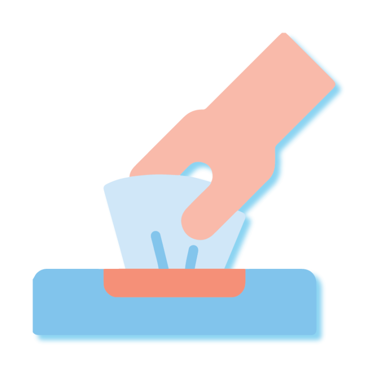 ใช้กระดาษทิชชูเมื่อทำการสั่งน้ำมูก