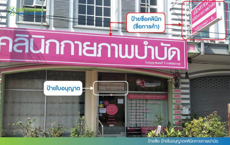 ป้ายชื่อ ป้ายใบอนุญาตคลินิกกายภาพบำบัด ป้ายชื่อ ป้ายใบอนุญาตคลินิกกายภาพบำบัด