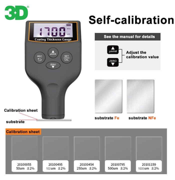 เครื่องวัดความหนาชั้นสีรถยนต์ 3D Thickness Gauge