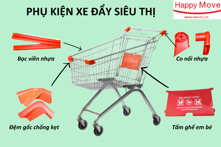 Phụ kienj xe đẩy siêu thị 